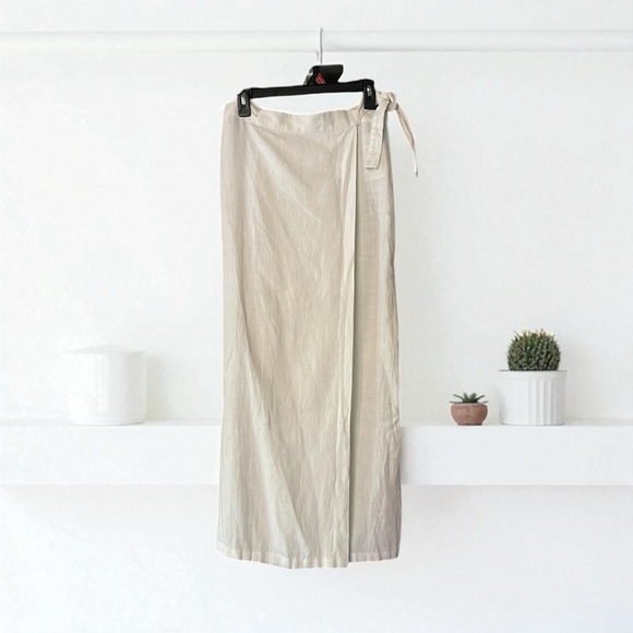 Olsen Collection Maxi Off White Linen Wrap Skirt NWT 12 - Picture 1 of 9
